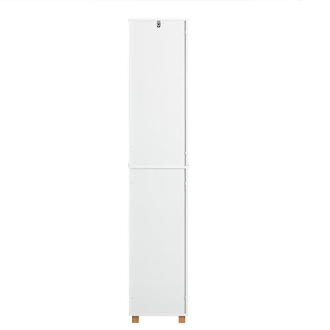 SoBuy BZR127-W Badkamer Kolomkast, Hoge Kast, Badkamerkast, Staande Kolomkast, Opbergkast Opbergplank