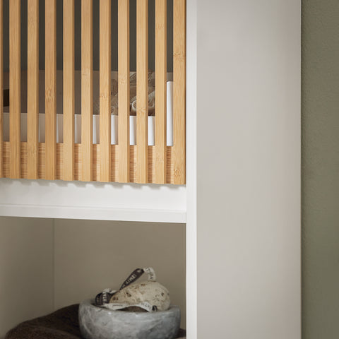 SoBuy BZR127-W Badkamer Kolomkast, Hoge Kast, Badkamerkast, Staande Kolomkast, Opbergkast Opbergplank