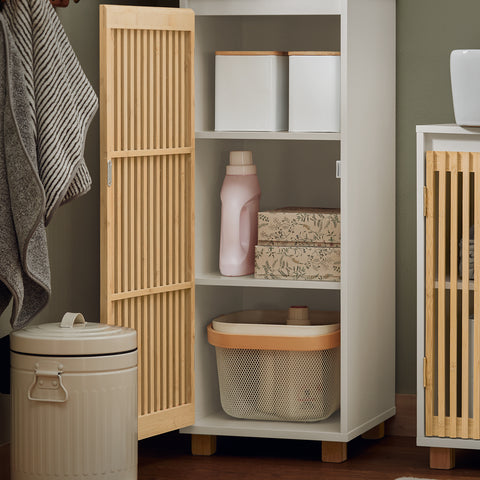 SoBuy BZR127-W Badkamer Kolomkast, Hoge Kast, Badkamerkast, Staande Kolomkast, Opbergkast Opbergplank
