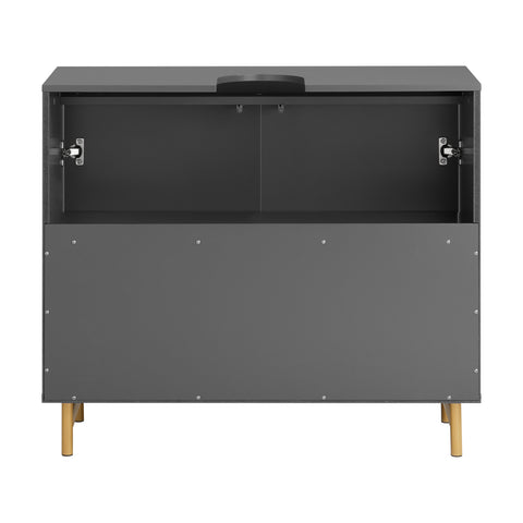 SoBuy BZR129-HG Wastafel Onderkast, Wastafelmeubel, Badkamerkast, Badkamer Onderkast, Wastafelkast