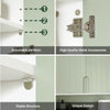 SoBuy BZR140-GR Badkamer Wandkast Groen – Hangkast 15 cm Diep met 2 Deuren en Verstelbare Planken