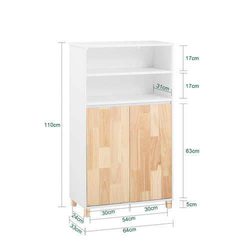 SoBuy BZR143-WN Badkamermeubel met afneembare wasbak, commode, voor badkamer, toiletkast met 3 vakken en 1 wasmand