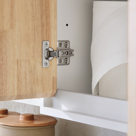 SoBuy BZR144-WN Wandkast, opbergkast, hangkast, badkamer, hoge kast met 2 deuren, zij- en open rek, 68 x 20 x 48 cm