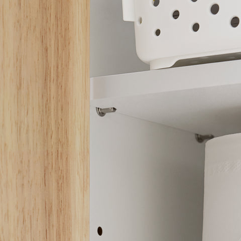 SoBuy BZR144-WN Wandkast, opbergkast, hangkast, badkamer, hoge kast met 2 deuren, zij- en open rek, 68 x 20 x 48 cm