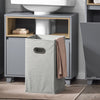 SoBuy BZR146-DG Badkamerkast met wasmand Opbergmeubel badkamer