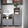 SoBuy BZR146-DG Badkamerkast met wasmand Opbergmeubel badkamer