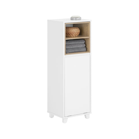 SoBuy BZR146-W Badkamerkast met wasmand Opbergmeubel badkamer