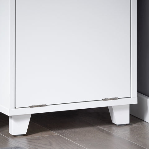 SoBuy BZR146-W Badkamerkast met wasmand Opbergmeubel badkamer