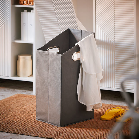 SoBuy BZR155-W Hoge kast, badkamerkast, met waszak, badkamerkast, badkamermeubel, wit (b x h x d), ca. 60 x 170 x 30 cm