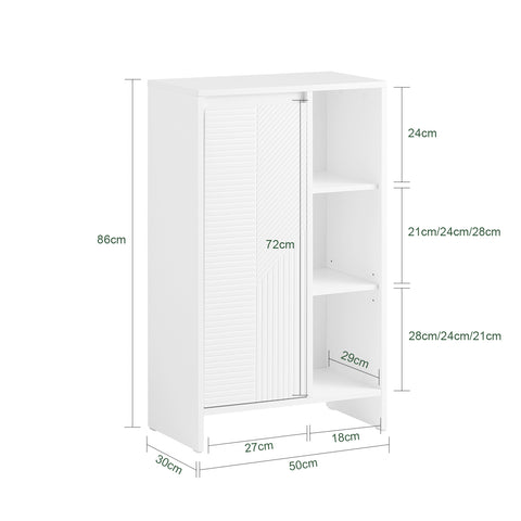 SoBuy BZR156-W Droogkast, badkamerkast, badkamerkast, badkamerkast, badkamermeubel, wit, BHT ca. 50 x 86 x 30 cm