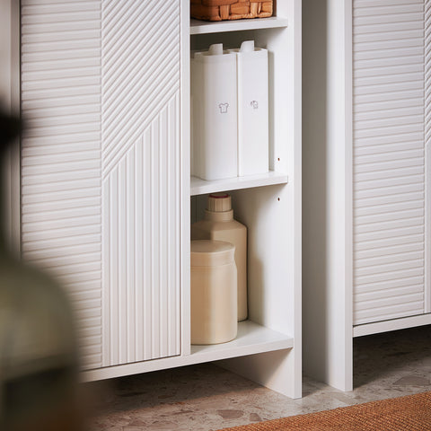 SoBuy BZR156-W Droogkast, badkamerkast, badkamerkast, badkamerkast, badkamermeubel, wit, BHT ca. 50 x 86 x 30 cm