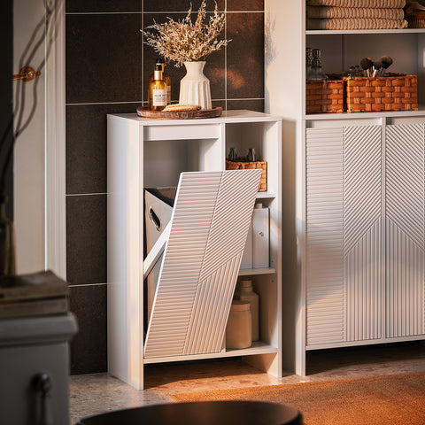 SoBuy BZR156-W Droogkast, badkamerkast, badkamerkast, badkamerkast, badkamermeubel, wit, BHT ca. 50 x 86 x 30 cm