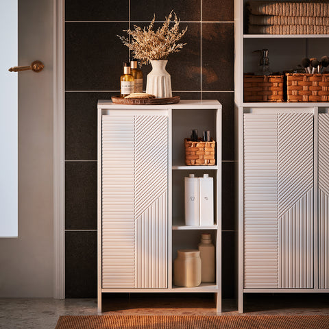 SoBuy BZR156-W Droogkast, badkamerkast, badkamerkast, badkamerkast, badkamermeubel, wit, BHT ca. 50 x 86 x 30 cm