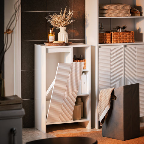 SoBuy BZR156-W Droogkast, badkamerkast, badkamerkast, badkamerkast, badkamermeubel, wit, BHT ca. 50 x 86 x 30 cm
