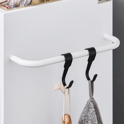 SoBuy BZR159-W Waskast, onderkast voor badkamer, wasmand, opbergkast met 4 kleine open vakken en 1 afneembare wasmand
