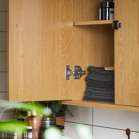 SoBuy BZR168-SN hangkast, badkamerkast, keukenkast, medicijnkast, wandkast, badkamermeubel, donkernatuur