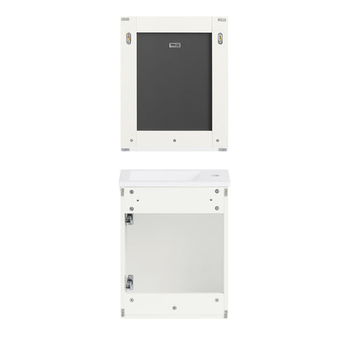 SoBuy BZR170-SET Wastafelonderkast smal badkamermeubel set wandspiegel badkamerkast wastafel wastafel met onderkast