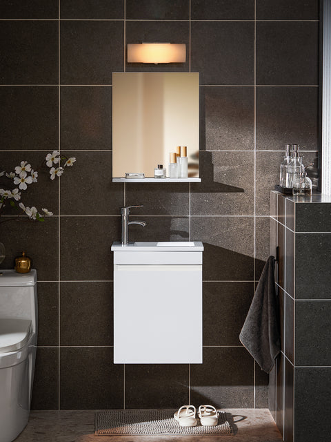 SoBuy BZR170-SET Wastafelonderkast smal badkamermeubel set wandspiegel badkamerkast wastafel wastafel met onderkast