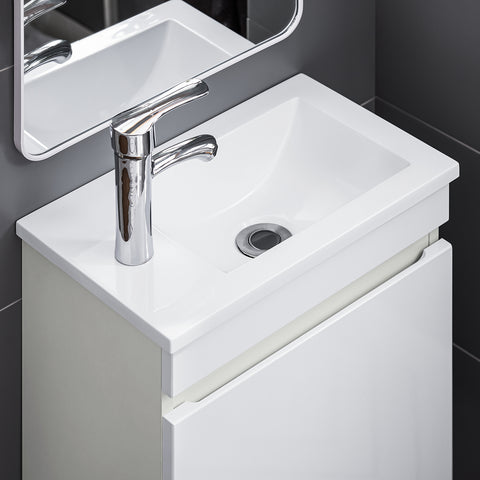 SoBuy BZR170-W Wastafelonderkast met 1 deur, opbergkast voor badkamer, badkamerkast, wastafel, onderkast met wastafel, badmeubel