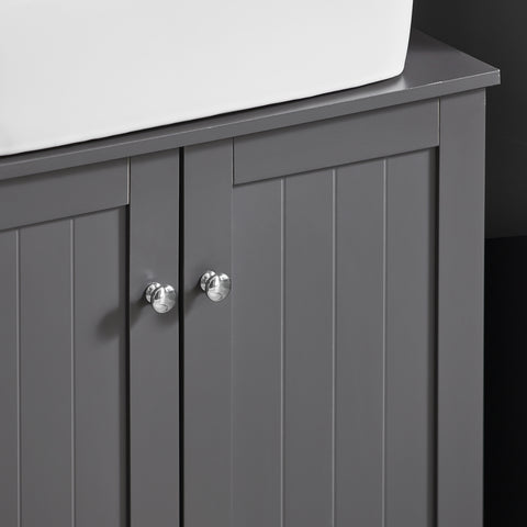 SoBuy BZR18-DG 2-laags badmeubel met 2 deuren badkamer opbergkast - W60cm x D29cm x H60cm