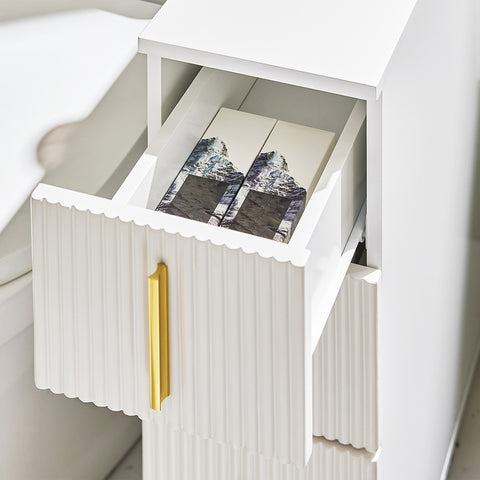SoBuy BZR183-W Toiletkast WC Toiletrolhouder Badkamermeubel