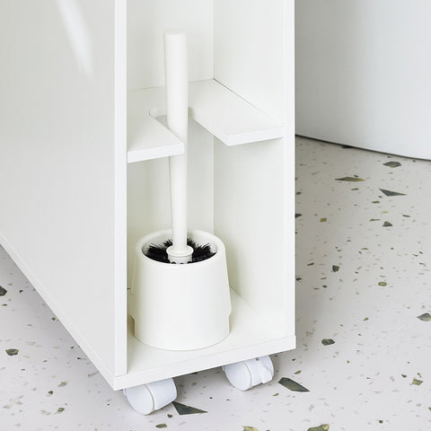SoBuy BZR183-W Toiletkast WC Toiletrolhouder Badkamermeubel