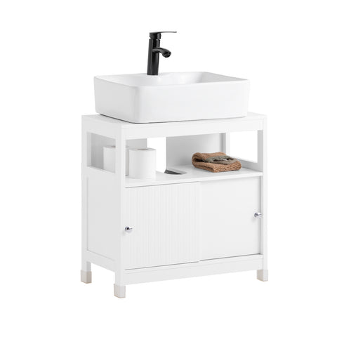 SoBuy BZR185-W Wastafelonderkast, badkamerkast, wastafel, onderkast, badkamermeubel, wit, BHT ca. 60 x 60 x 30 cm