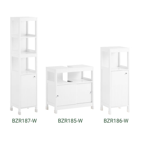 SoBuy BZR185-W Wastafelonderkast, badkamerkast, wastafel, onderkast, badkamermeubel, wit, BHT ca. 60 x 60 x 30 cm