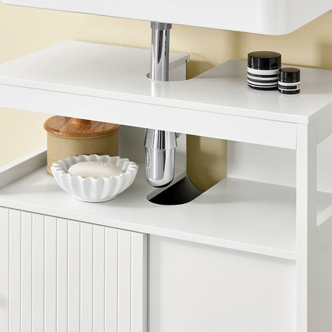 SoBuy BZR185-W Wastafelonderkast, badkamerkast, wastafel, onderkast, badkamermeubel, wit, BHT ca. 60 x 60 x 30 cm