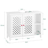 SoBuy BZR210-W Onderkast voor wastafel met 2 deuren en open nis – wastafelkast van MDF E1, verstelbaar rek, belasting 42 kg – badkamerkast 80 x 31,5 x 60,5 cm