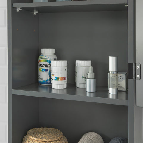 SoBuy BZR25-DG Medicijnkast -Badkamer - Verstelbare plank - Donkergrijs