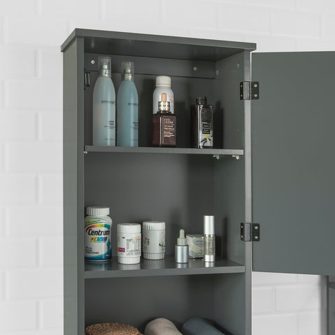 SoBuy BZR25-DG Medicijnkast -Badkamer - Verstelbare plank - Donkergrijs