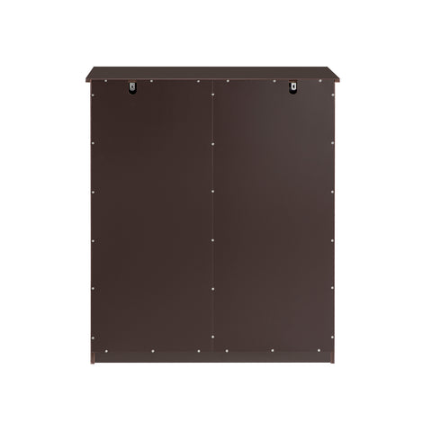 SoBuy BZR33-BR Badkamerkast Opbergkist met 2 Lades en 2 Wasmanden Waskast Laundry Hamper