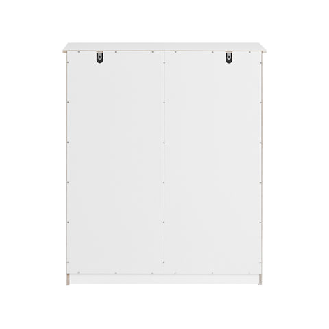 SoBuy BZR33-W Badkamerkast Opbergkist met 2 Lades en 2 Wasmanden Waskast Laundry Hamper - Wit (Breedte 78cm)