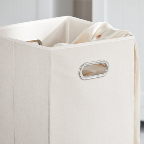 SoBuy BZR33-W Badkamerkast Opbergkist met 2 Lades en 2 Wasmanden Waskast Laundry Hamper - Wit (Breedte 78cm)