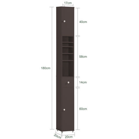 SoBuy BZR34-BR Badkameropbergmeubel Kolommeubel