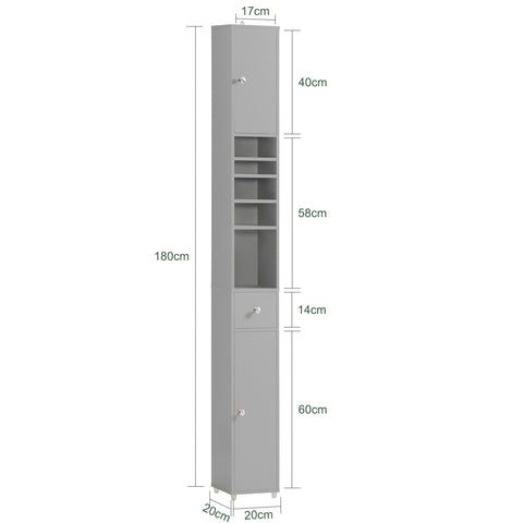 SoBuy BZR34-HG Badkamer Opbergkast Kolomkast Badkamermeubel WC