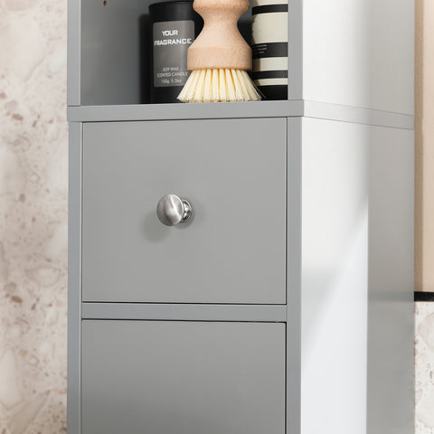 SoBuy BZR34-HG Badkamer Opbergkast Kolomkast Badkamermeubel WC