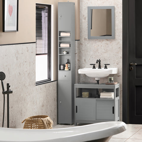 SoBuy BZR34-HG Badkamer Opbergkast Kolomkast Badkamermeubel WC
