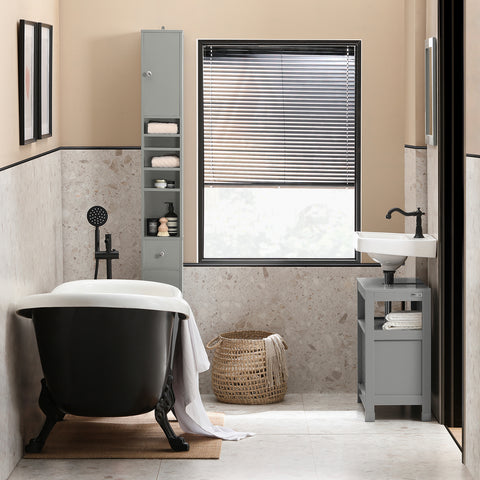 SoBuy BZR34-HG Badkamer Opbergkast Kolomkast Badkamermeubel WC