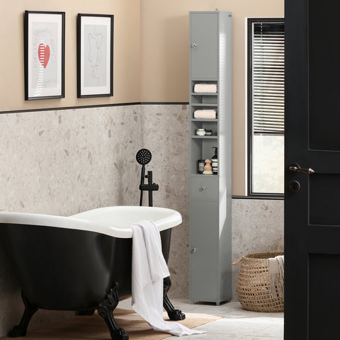 SoBuy BZR34-HG Badkamer Opbergkast Kolomkast Badkamermeubel WC