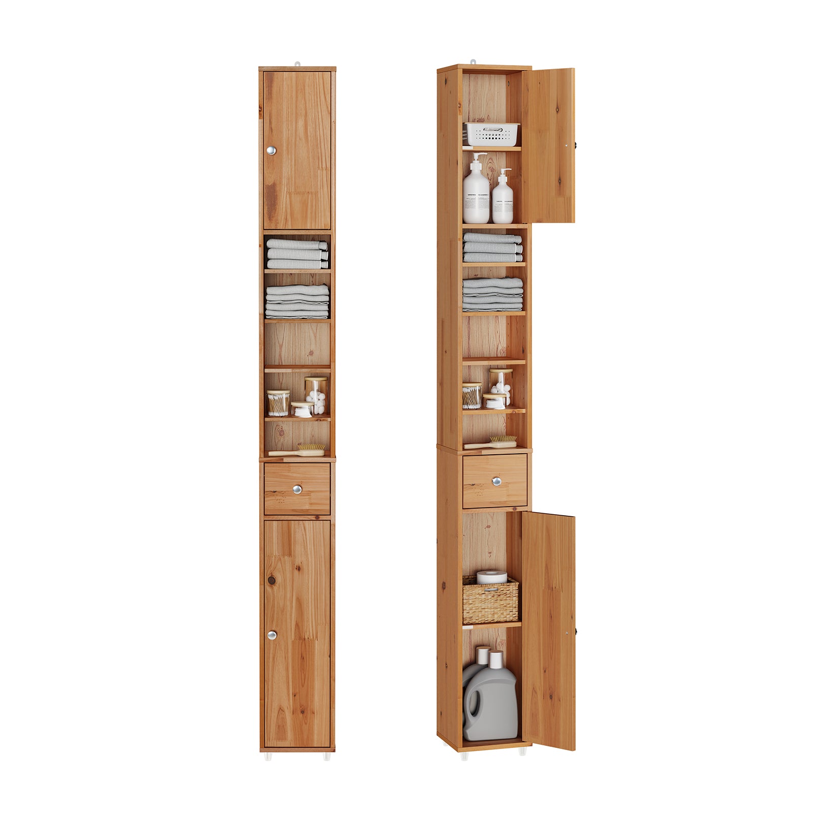 Parya Home toiletkast, badkamermeubel, badkamerkast, smalle badkamerplank, verstelbare planken, wit Parya Home toiletkast, badkamermeubel, badkamerkast, smalle badkamerplank, verstelbare planken, wit