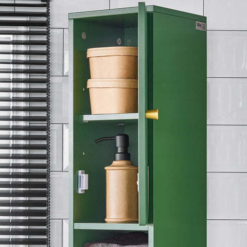 SoBuy BZR34-SY Opbergkast voor badkamer, zuil, toiletkast, 20 x 20 x 180 cm (l x d x h), groen
