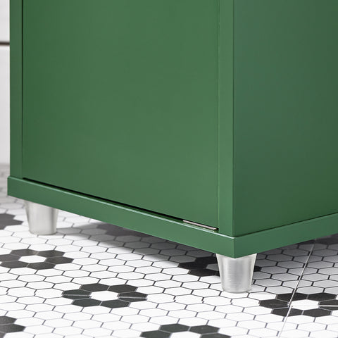 SoBuy BZR34-SY Opbergkast voor badkamer, zuil, toiletkast, 20 x 20 x 180 cm (l x d x h), groen