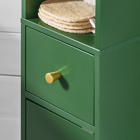 SoBuy BZR34-SY Opbergkast voor badkamer, zuil, toiletkast, 20 x 20 x 180 cm (l x d x h), groen