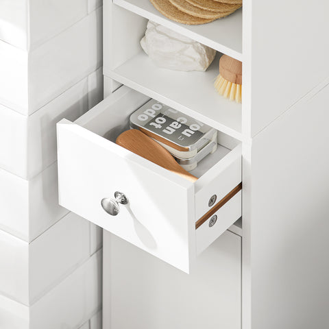 SoBuy BZR34-W Badkamer Opbergkast Kolomkast Badkamermeubel WC-kast