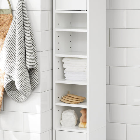 SoBuy BZR34-W Badkamer Opbergkast Kolomkast Badkamermeubel WC-kast