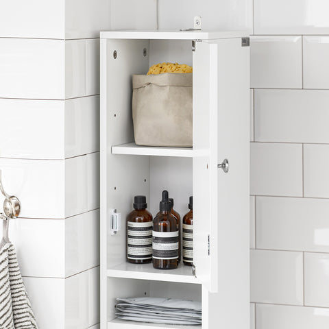 SoBuy BZR34-W Badkamer Opbergkast Kolomkast Badkamermeubel WC-kast