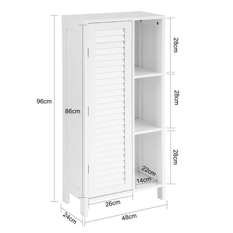 SoBuy BZR39-W Onderkast Kolomkast Opbergkast Kast voor keuken, badkamer, toilet, badkamerkast