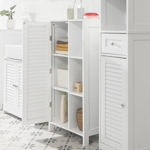 SoBuy BZR39-W Onderkast Kolomkast Opbergkast Kast voor keuken, badkamer, toilet, badkamerkast